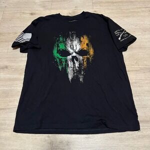 Grunt Style Skull‎ Irish Flag Shirt Men's XL Black Irish American